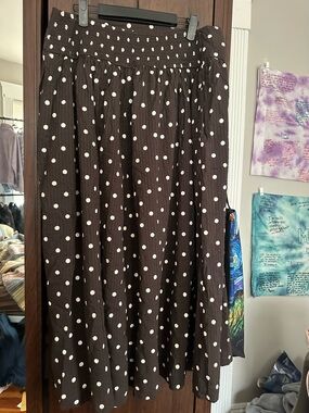 Aerie High Waist Maxi Polka Dot Skirt, New With Tags